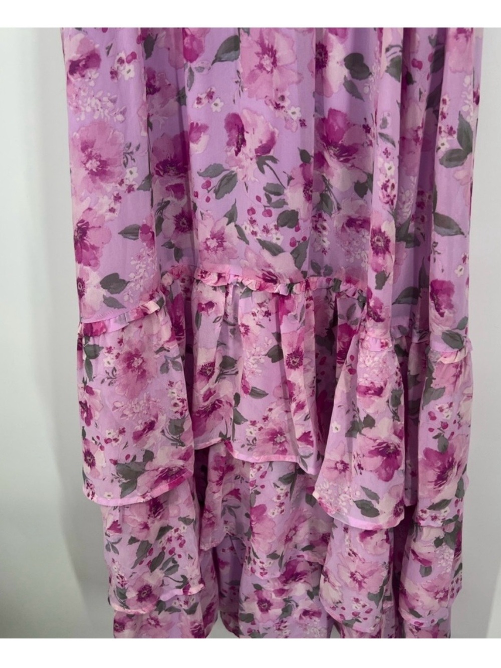 Storia Pink Floral Ruffle Maxi Dress - Picture 4 of 7